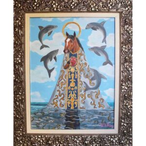 Cuadro pintado en acrílido por Uturuo titulado "La yegua inmaculada"