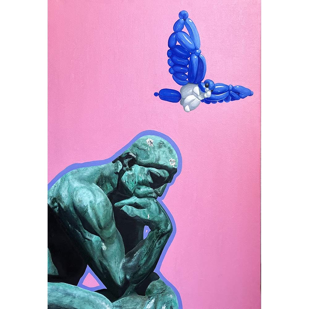 Fuck Rodin, obra pintada al óleo por Uturuo