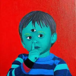 Cuadro titulado "La dualidad de lo humano" de la serie "Petit Oil"