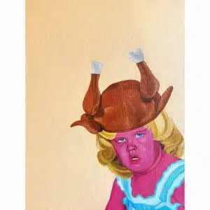 Cuadro con título "Vicky la vikinga" que pertenece a la serie pictórica "Petit oil" de Uturuo