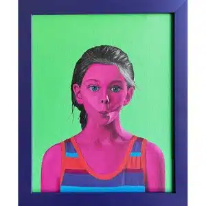 Cuadro de la serie Petit Oil pintado al óleo titulado Luna 007